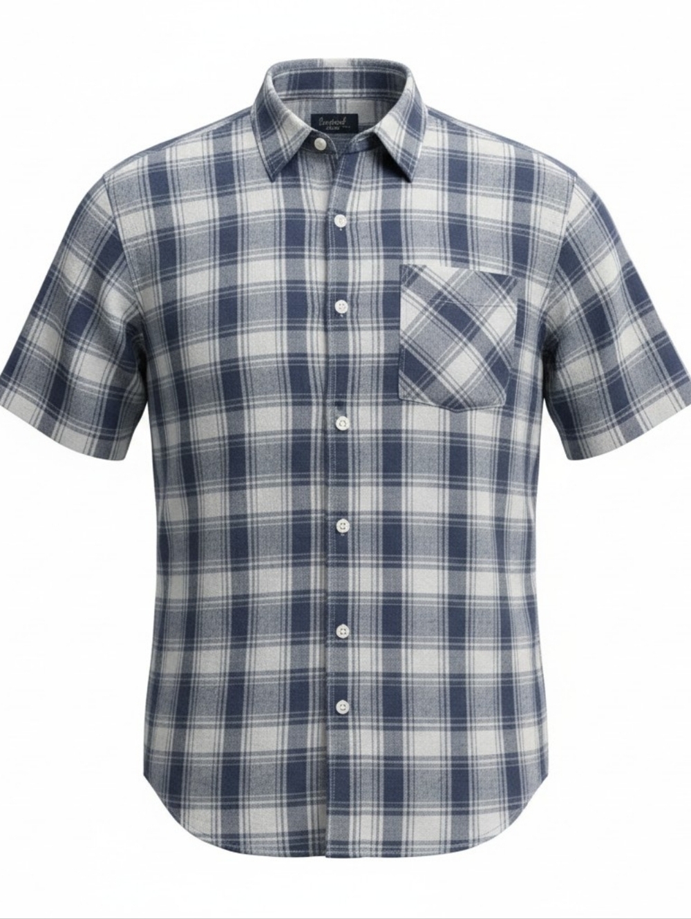 Fourcast Mens Blue Plaid Short Sleeve Button Down Shirt sz 5X